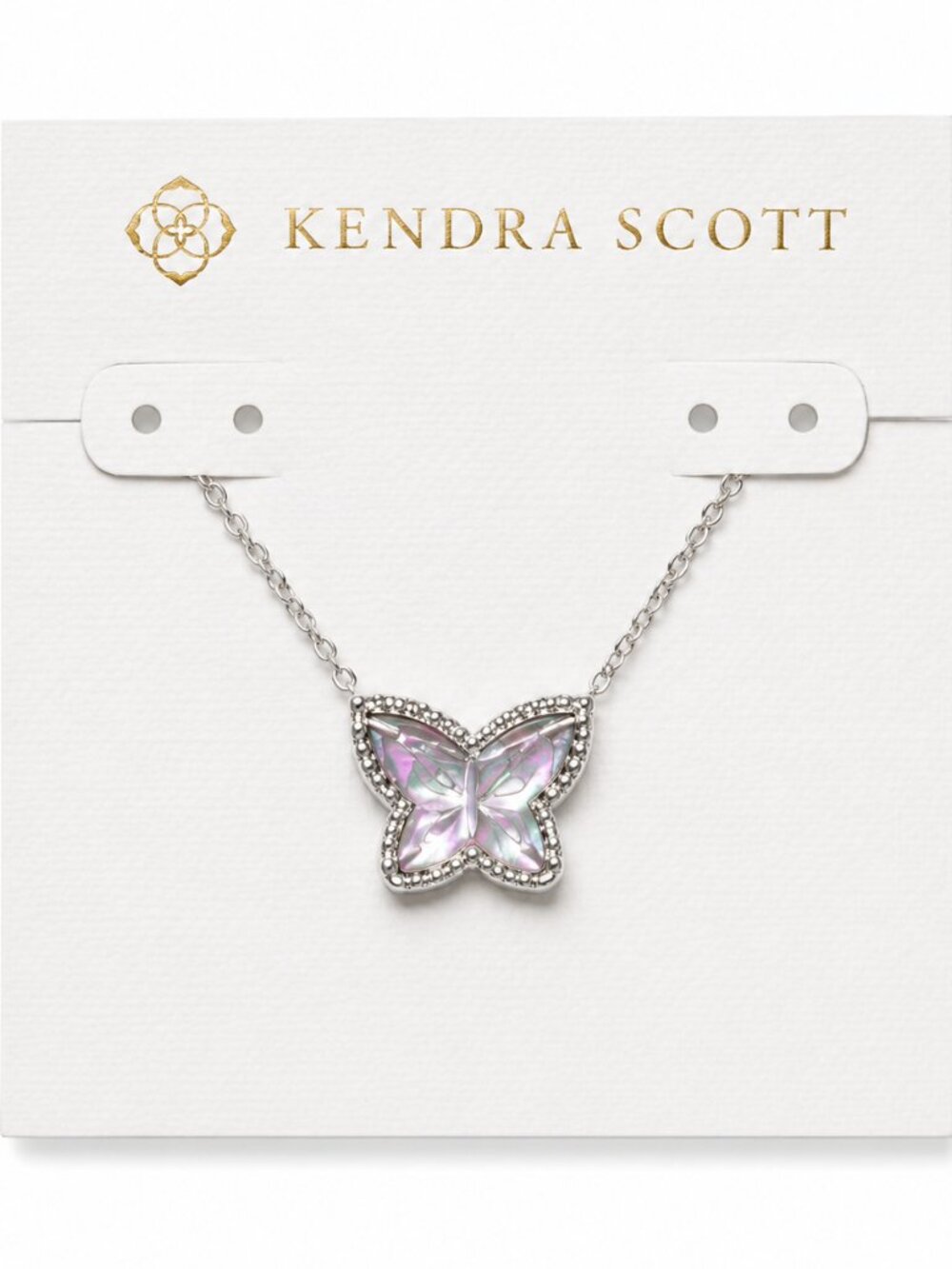 Kendra Scott Silver Iridescent Butterfly Pendant Necklace